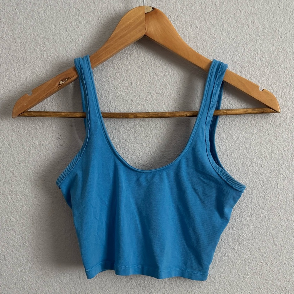Blue Cropped Tank Top